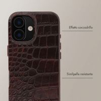 Selencia Croco Backcover mit MagSafe Apple iPhone 16 - Choco Brown