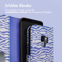 imoshion Design Klapphülle Samsung Galaxy S9 - White Blue Stripes