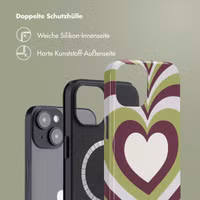 Selencia Vivid Rückabdeckung mit MagSafe Apple iPhone 14 - Double Hearts Plum Fern