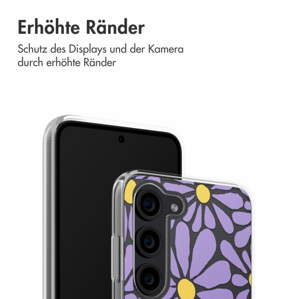 imoshion  Design Hülle für das Samsung Galaxy S23 - Tropical Violet Flowers Connect