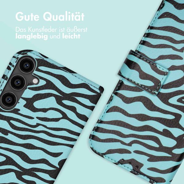 imoshion Design Klapphülle Samsung Galaxy S23 FE - Black Blue Stripes