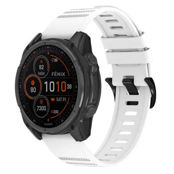 imoshion QuickFit® Silikonarmband Stripe für die Garmin Watch | 22 mm Anschluss - Weiß