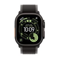 Apple Trail Loop Armband für das  Apple Watch Series 1 t/m 11 / SE / Ultra (44/45/46/49 mm) - Größe M/L - Charcoal Black / Black Titanium