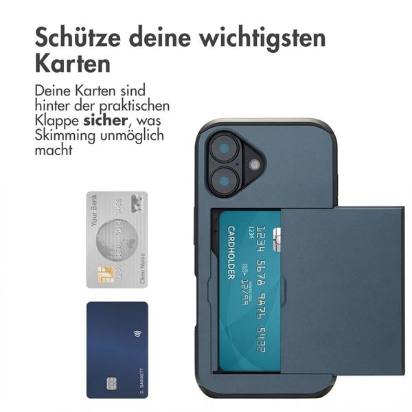 imoshion Backcover mit Kartenfach Apple iPhone 16 - Dunkelblau