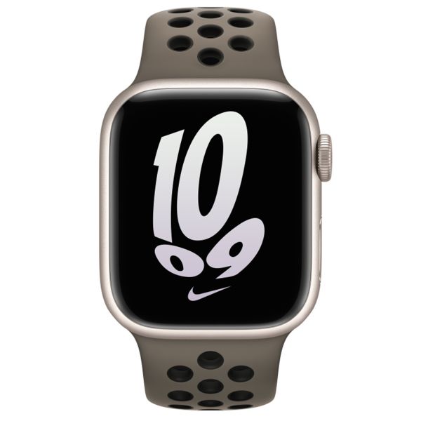 Apple Nike Sport Armband für das  Apple Watch Series 1 t/m 9 / SE (38/40/41 mm) | Series 10 / 11 (42 mm) - Olive Grey / Black