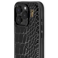 iDeal of Sweden Vegan Leather Back Cover für das iPhone 14 Pro - Black Croco