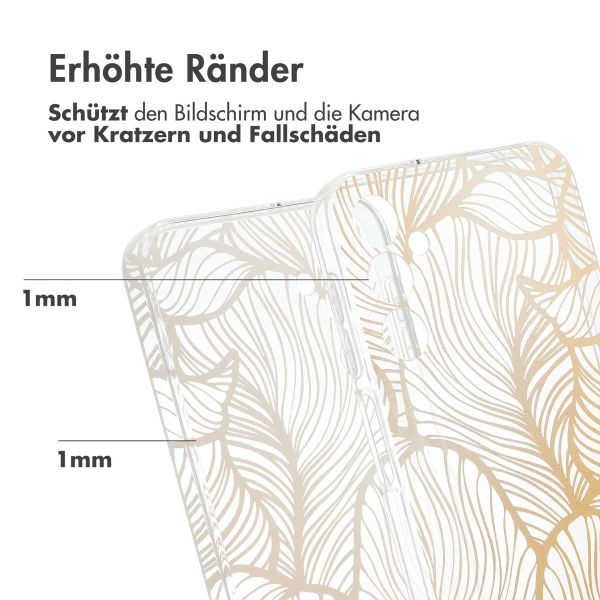 imoshion Design Hülle Samsung Galaxy A25 (5G) - Golden Leaves Transparent