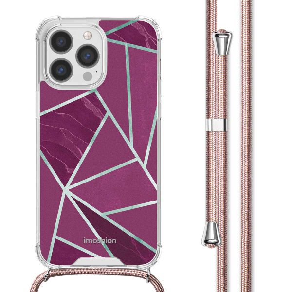 imoshion Design Hülle mit Band für das iPhone 13 Pro - Bordeaux Graphic