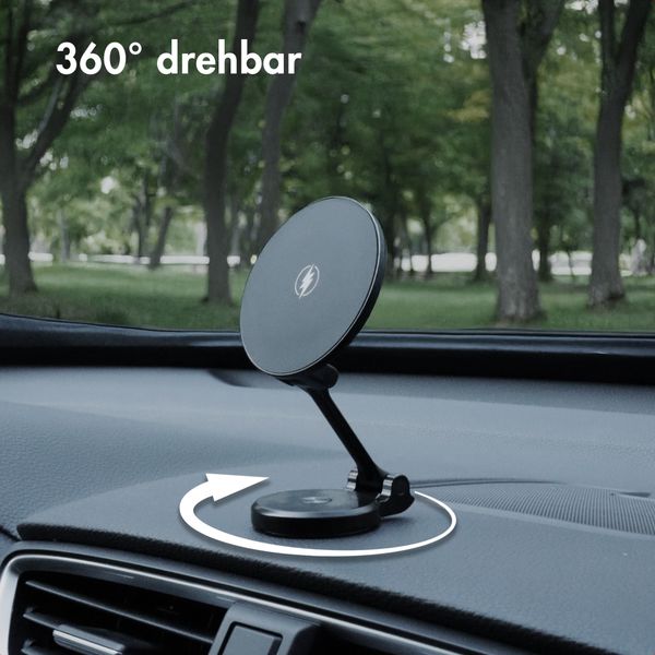 imoshion Handyhalterung für das Auto mit MagSafe - Kabelloses Ladegerät - Armaturenbrett - Schwarz