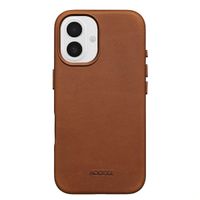 Accezz Vintage Leather MagSafe Back Cover für das Apple iPhone 16 - Tabacco Cognac