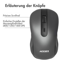 Accezz Kabellose Maus - Bluetooth / USB-A adapter - Grau