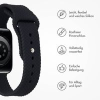 imoshion Geflochtenes Silikonarmband für die Apple Watch Series 1 bis 10 / SE / Ultra (2) (44/45/46/49 mm) - Schwarz