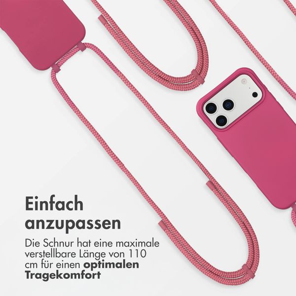 imoshion Color Backcover mit abnehmbarem Handykette und MagSafe Apple iPhone 17 Pro - Raspberry