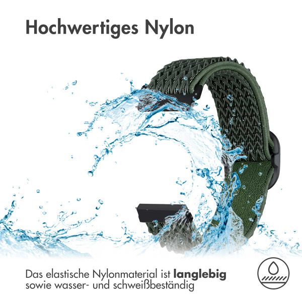 imoshion Elastisches Nylonarmband -   Universelle 18 mm Anschluss - Dunkelgrün