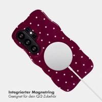 Selencia Vivid Wavy Backcover mit MagSafe Samsung Galaxy S26 Ultra - Happy Dots Burgundy
