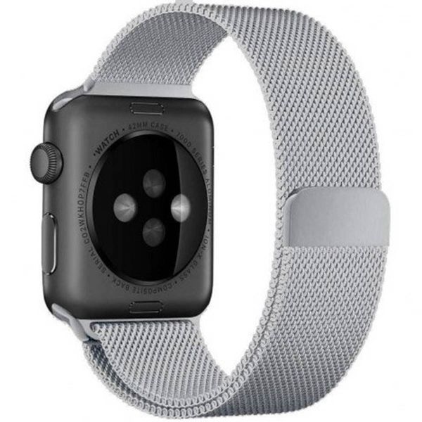 WiWu Milanaise-Armband für die Apple Watch Series 1 bis 10 / SE / Ultra (2) (44/45/46/49 mm) - Silber