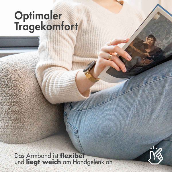 imoshion Magnetisches Milanaise Armband für das  Apple Watch Series 1 - 9 / SE (38/40/41 mm) | Series 10 / 11 (42 mm) - Größe S - Gold