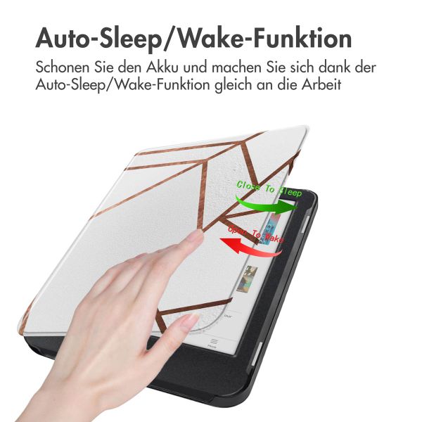 imoshion Design Slim Hard Case Klapphülle Kobo Clara Colour / BW - White Graphic