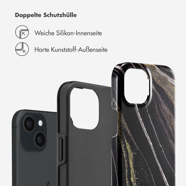 Selencia Vivid Tough Back Cover für das iPhone 15  - Chic Marble