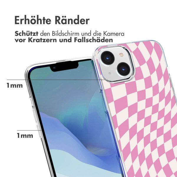 imoshion Design Hülle für das iPhone 14 - Retro Pink Check