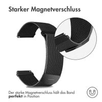 imoshion Magnetisches Milanaise Armband -   Universelle 22 mm Anschluss - Größe M - Schwarz