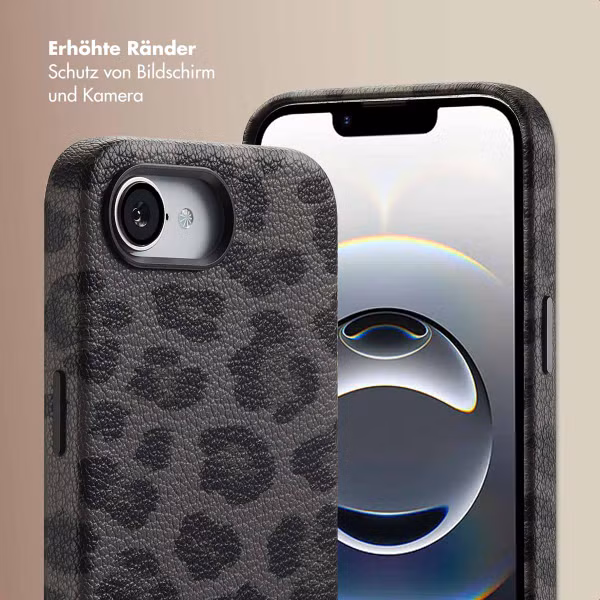 Selencia Sabi Backcover Leopardenmuster mit MagSafe Apple iPhone 16e - Midnight Black