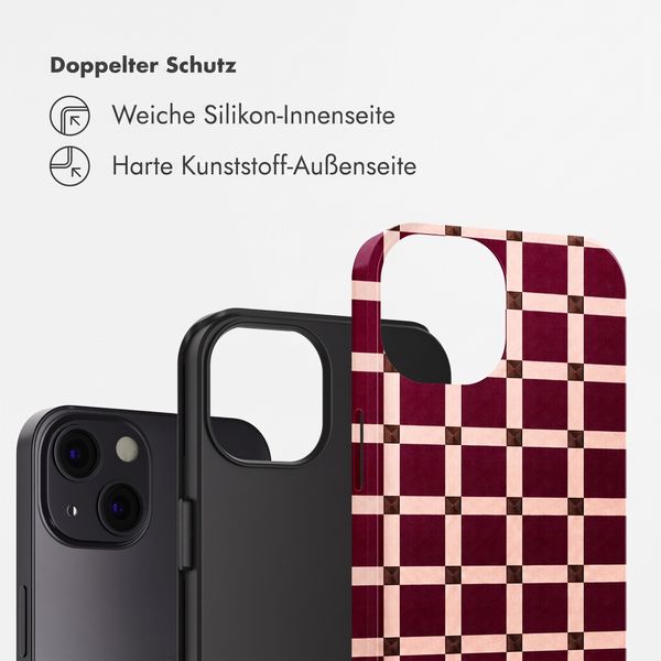 Selencia Vivid Back Cover Apple iPhone 13 - Check This Burgundy