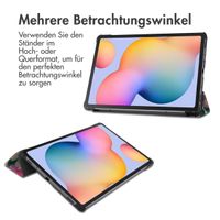 imoshion Design Trifold Klapphülle für das Samsung Galaxy Tab S6 Lite (2020/2022/2024) - Floral Water Color