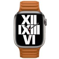 Apple Leather Link Armband für das  Apple Watch Series 1 t/m 9 / SE (38/40/41 mm) | Series 10 / 11 (42 mm) - Größe M/L - Golden Brown