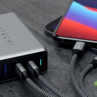 Satechi USB-C 100 Watt GaN Kompaktladegerät | Kompaktes Schnellladegerät mit Verlängerungskabel - Space Grau