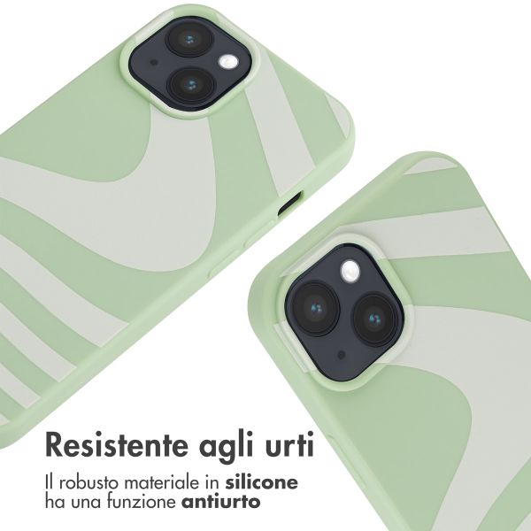 imoshion SilikonHülle design mit Band Apple iPhone 15 - Retro Green