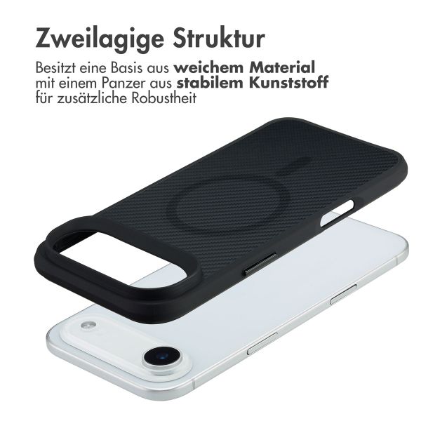 imoshion Rugged Hybrid Carbon Case mit MagSafe Apple iPhone Air - Schwarz
