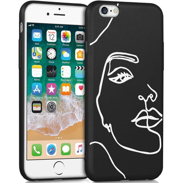 imoshion Design Hülle iPhone 6 / 6s - Abstraktes Gesicht - Weiß