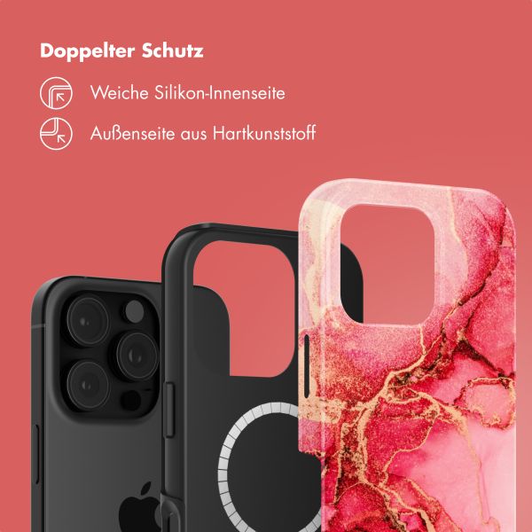 Selencia Vivid Tough Back Cover mit MagSafe für das iPhone 16 Pro - Rosy Marble