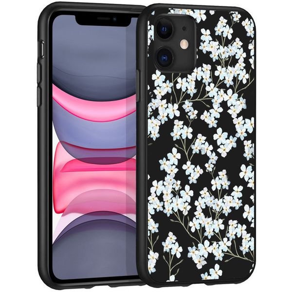 imoshion Design Hülle iPhone 11 - Blume - Weiß / Schwarz