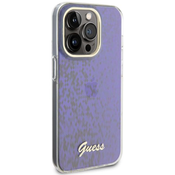 Guess Faceted Mirror Back Cover für das iPhone 15 Pro - Blau