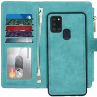 Luxuriöse Portemonnaie-Klapphülle Türkis Samsung Galaxy A21s