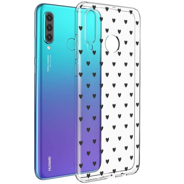 imoshion Design Hülle Huawei P30 Lite - Herzen - Schwarz