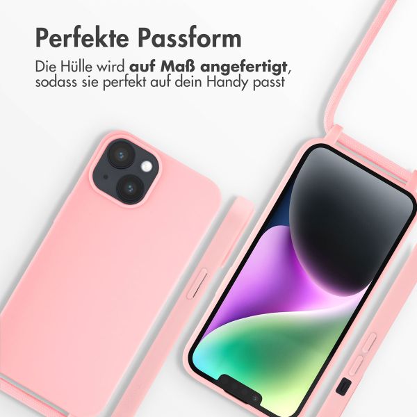 imoshion Silikonhülle mit Band für das iPhone 14 - Rosa