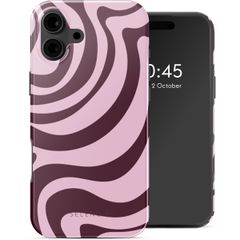 Selencia Vivid Backcover MagSafe iPhone 16 - Wavy Swirl Pink Plum