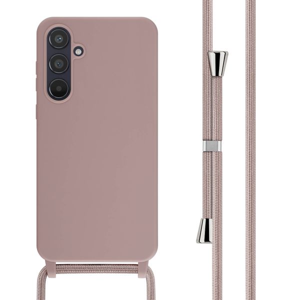 imoshion Silikonhülle mit Band für das Samsung Galaxy A55 - Sand Pink