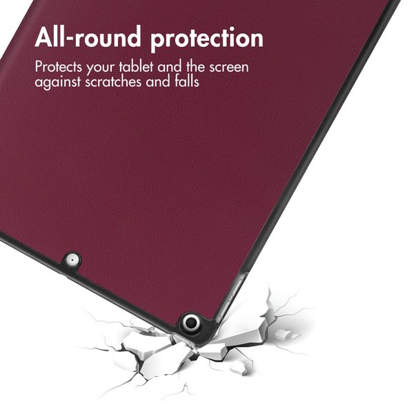 imoshion Trifold Klapphülle Apple iPad 9 (2021) 10.2 Zoll / iPad 8 (2020) 10.2 Zoll / iPad 7 (2019) 10.2 Zoll - Bordeaux