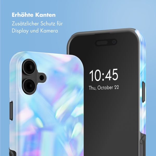 Selencia Vivid Tough Back Cover mit MagSafe für das iPhone 16 - Holographic Blue Dream