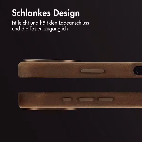Accezz Vintage Leather Magsafe Backcover Apple iPhone 16 - Rustic Brown