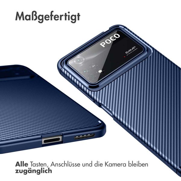 imoshion Carbon-Hülle für das Xiaomi Poco X4 Pro - Blau
