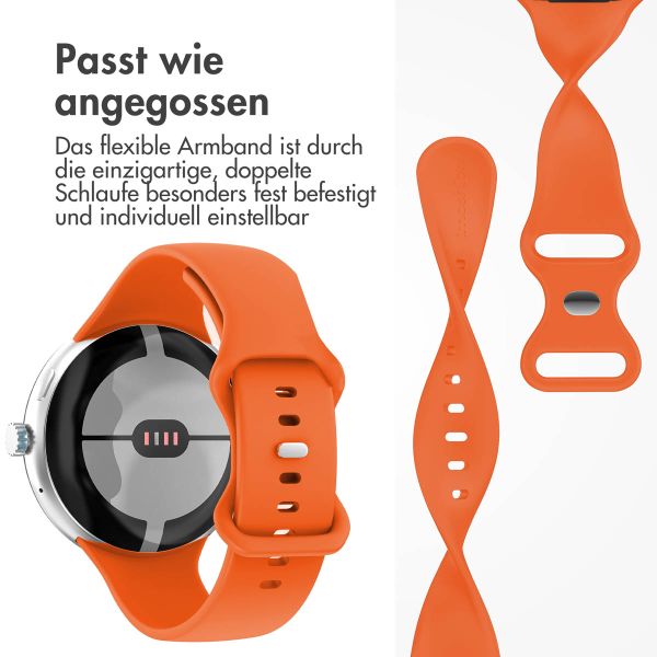 imoshion Silikon-Armband⁺ für  Google Pixel Watch 3 / 4 (45 mm) - Größe S - Orange