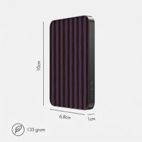Selencia Vivid Powerbank 5.000 mAh - MagSafe und Qi - Black / Bonbon Stripe Blueberry