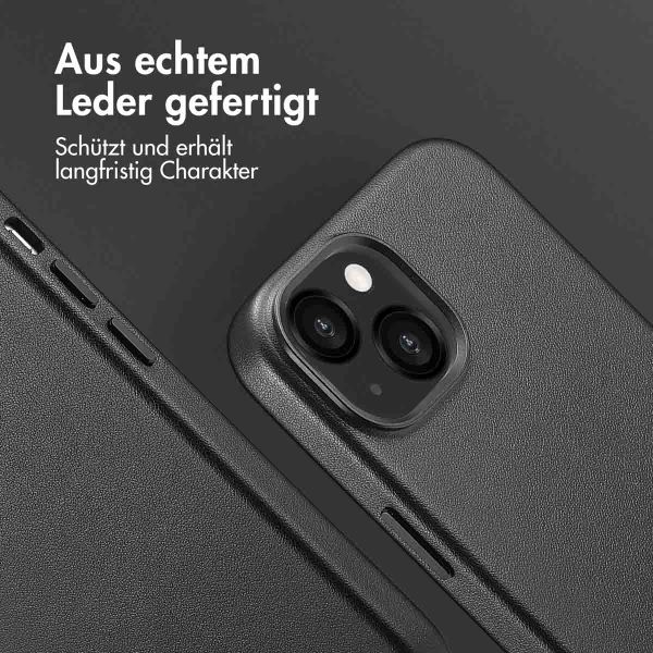 Accezz MagSafe Leather Backcover für das Apple iPhone 13 - Onyx Black