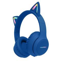 imoshion Kabellose Kinderkopfhörer LED Light Cat Ear - Mit AUX-Kabel - Cobalt Blue