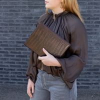 Selencia Croco Klaphülle Samsung Galaxy Tab A11 Plus / A9 Plus - Choco Brown
